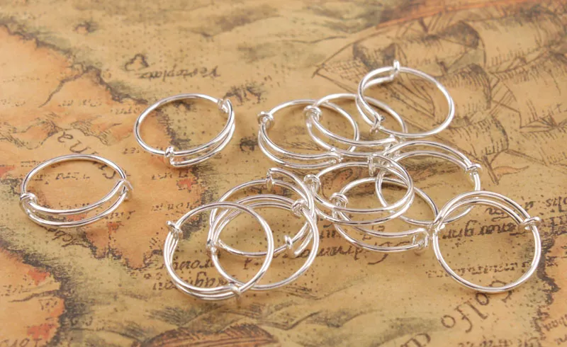 Fashion Silver Plate metal Expandable Wire Rings #92297