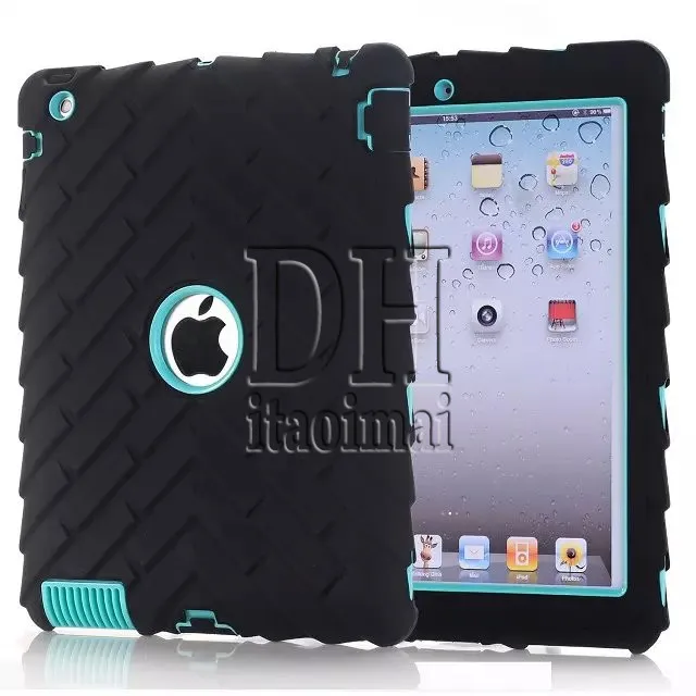 3 en 1 Defender Robot antichoc coque Couverture de silicium extrême extrême militaire pour iPad 2 3 4 mini 4 DHL