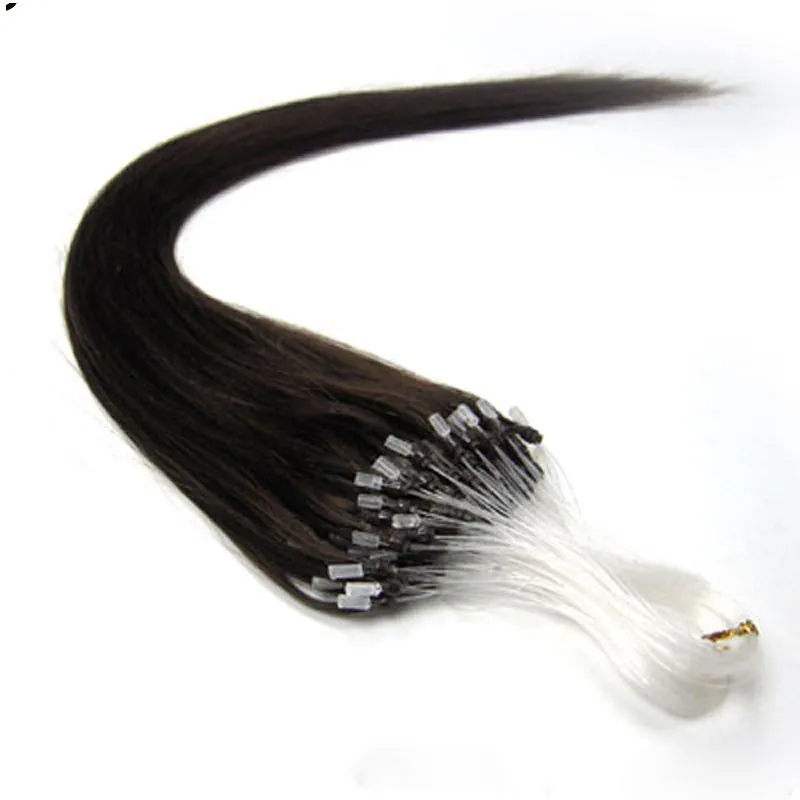 5A 16quot 26quot1gs 100gpack 1bnatural noir brésilien péruvien indien malaisien boucle humaine coiffure micro ring hair extensio2080825