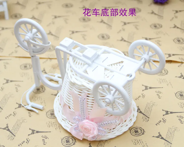 New Arrive Christmas Decorations White Tricycle Bike Design Flower Basket Storage Container Party Wedding 