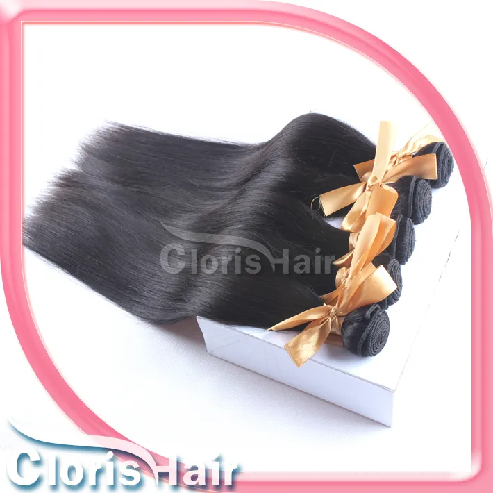 Top Brasilianska Virgin Hair Straight 2 Bundlar Erbjudanden Billiga Mänskliga Hårväv Obehandlat Brasensk Silky Rak Hårförlängningar Friska End