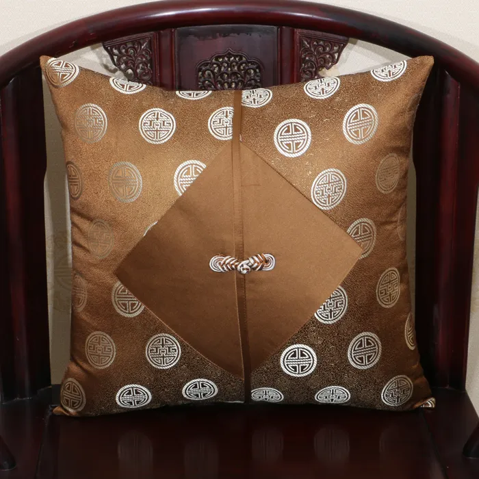 Kinesisk knut patchwork stor julkåpa kudde kudde soffa stol dekorativa kuddar kontor hem lyx silke satin kudde täcker