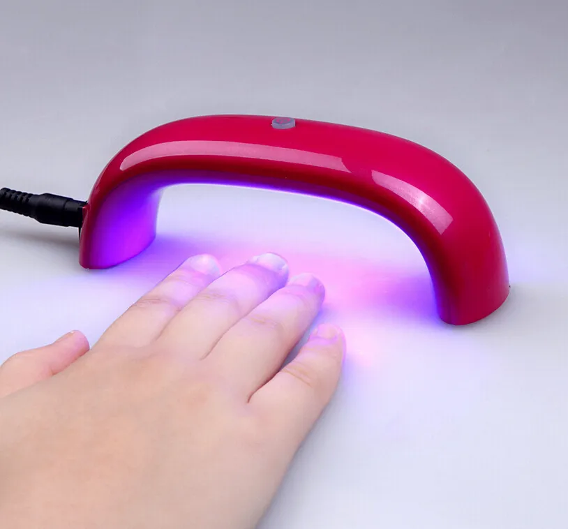 Portable LED -lampan nagel torktumlare mini nagellampa regnbågformad 9W härdning för UV gel nagellack fungerar 7613458