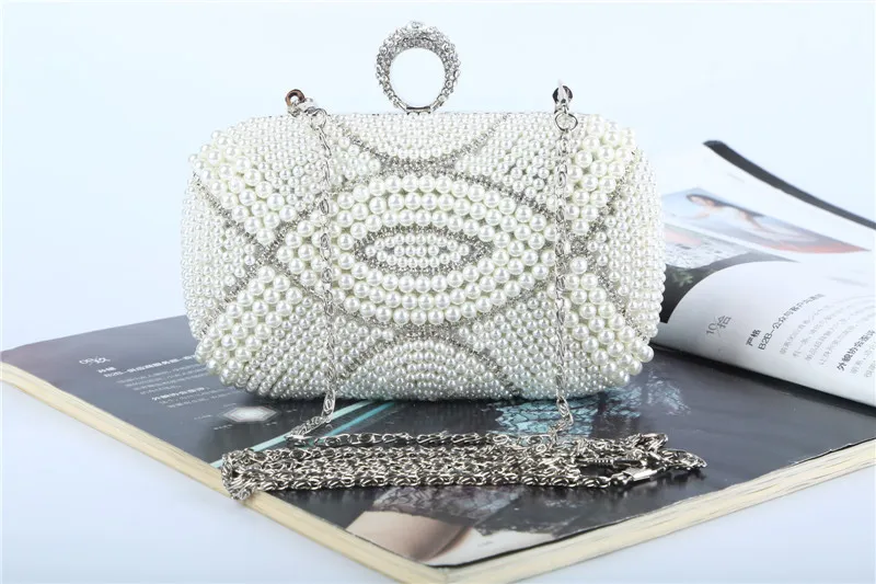 Factory/Wholesale brand new handmade beautiful beaded diamond evening bag/clutch with satin/pu for wedding/banquet/party/porm