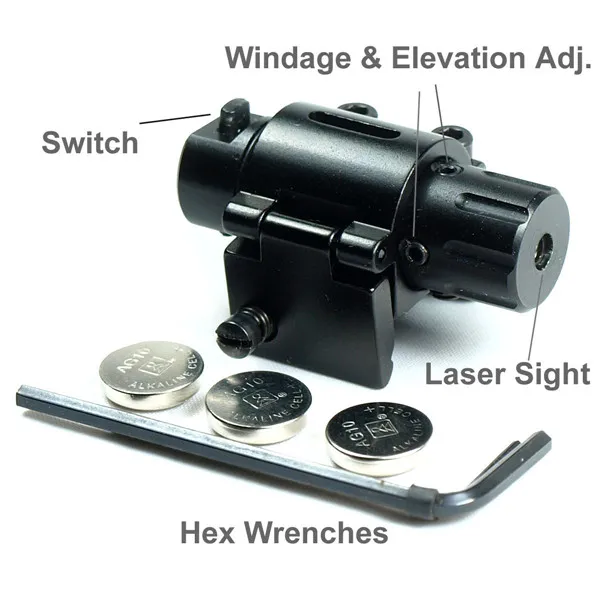 Mini-Pistole/Pistole Red Dot Laservisier 5 Stück/Lot