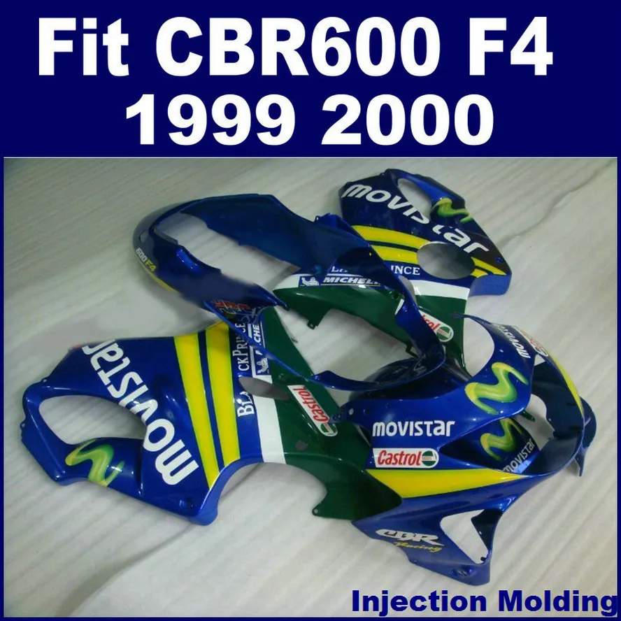 Injektionsgjutningsmaskin för Honda CBR 600 F4 1999 2000 Blue 99 00 CBR600 F4 Fairing Sets BVFG