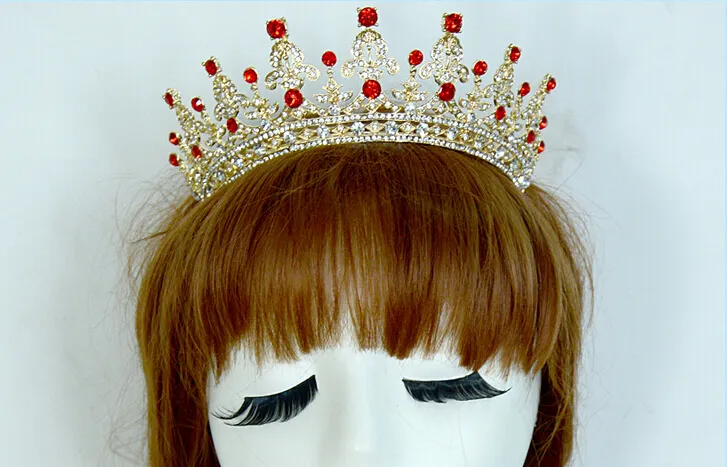 Redclear Wedding Bridal Crystal Tiara Crowns Princess Queen Pageant Prom Rhinestone Veil Tiara Headband 웨딩 헤어 액세서리 3453653