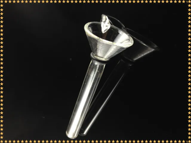 Wholesale Funnel Glass Stem Slidere BOWL WITH Handle A SET Manufacture Glass Male Stem simple downstem FOR glass vase bong