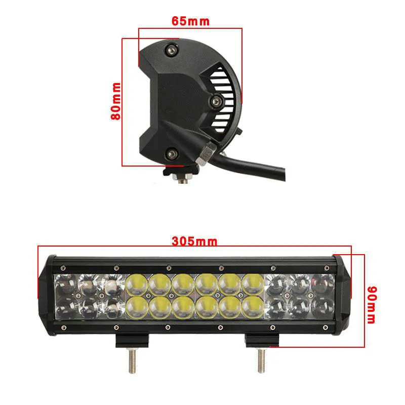 12 pouces Osram 120W LED barre lumineuse de travail hors feux de route lampe de conduite Spot Flood Combo 4D Barre LED 4X4 ATV SUV camion bateau lampe