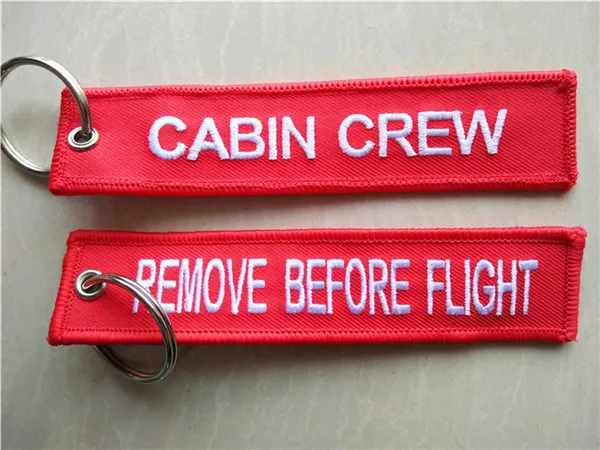 Supprimer avant les étiquettes en tissu de l'équipage de cabine de vol