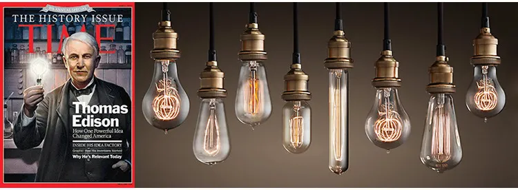 40W العتيقة الرجعية عتيقة Edison Light Bulb E27 المصابيح الإضاءة المتوهجة ST64 Filament Bulb Edison Lamp Tiptures Home Decoration.