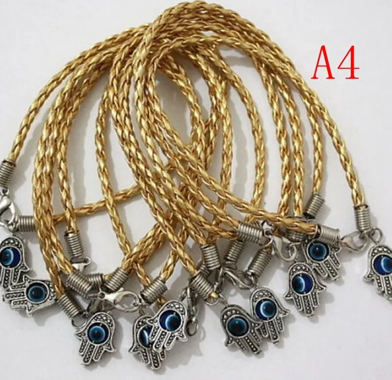 100 stuks Fatima Hand Evil Eye Charm Lucky Armbanden voor mannen en vrouwen DIY sieraden Gift204u