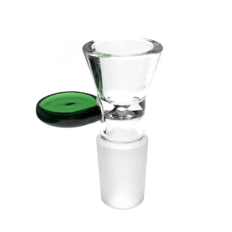 Poignée verte en verre transparent en verre bang en bois pour les piles à eau de gréement en verre avec un joint femelle de 14 mm / 18 mm