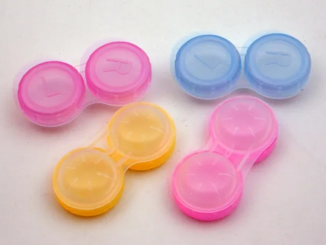 Amazing cheap price =Contact Lens Case lovely Colorful Dual Box Double Case Lens Soaking Case