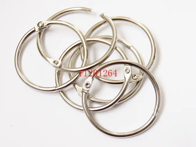 1000 stks / partij Gratis Verzending Hot Koop 50mm Boek Hoop Bindende Ring Binder Hoop Losse Bladring DIY Sleutelhanger