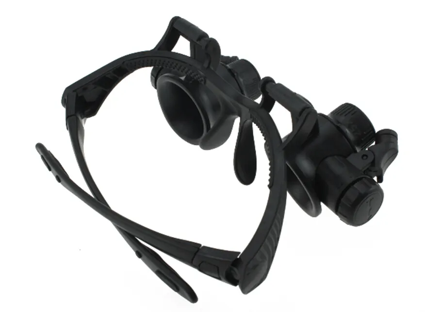 5-25 4 tipos de múltiples lentes de aumento con doble montaje en la cabeza, lupa tipo gafas con luces LED de trabajo, excursiones para agrandar las gafas