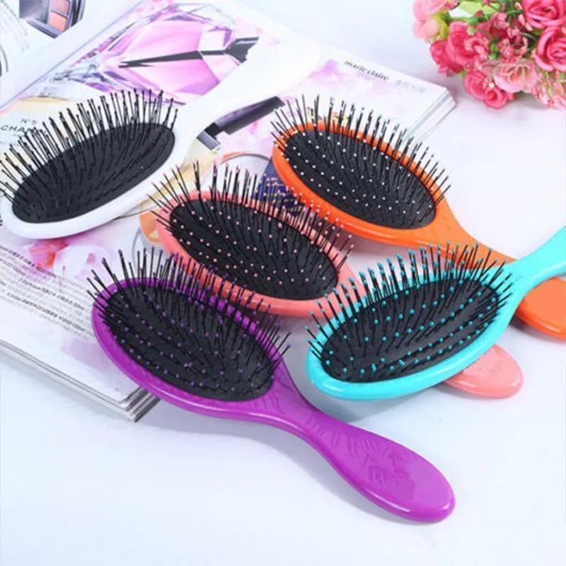 Mokry suchy szczotka do włosów Oryginalny Detangler Hair Brush Grzebień do masażu z poduszkami Combs do mokrych włosów Szczotka prysznicowa 9717