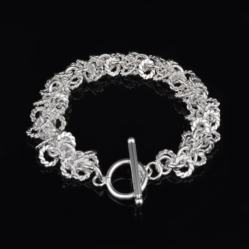 Free Shipping with tracking number Top Sale 925 Silver Bracelet Squash loopy bracelet Silver Jewelry 10Pcs/lot 1531