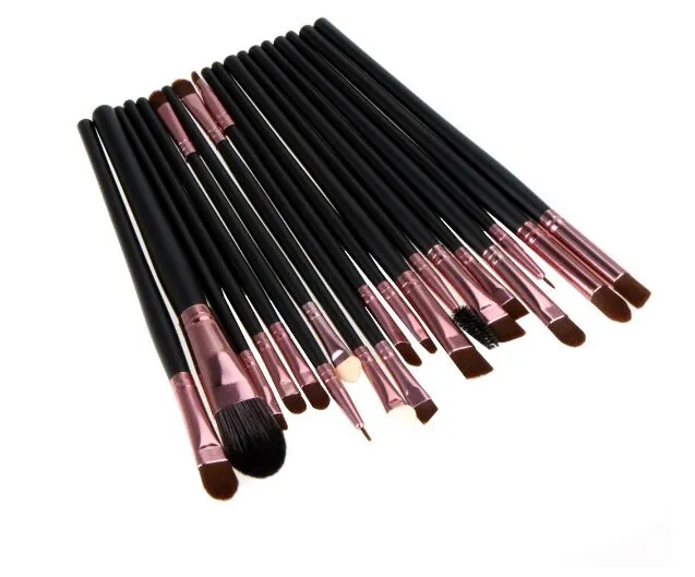 20 st satser professionell make up penslar ögon skugga läppborstar överlägsen mjuka pincel kabuki kit set kosmetika maquiagem makeup borstar set