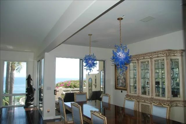 Pendant Lamps Small Ocean Blue Bedroom Art Deco Lighting Pendant-Lights Christmas Hand Blown Glass American Style Chandelier