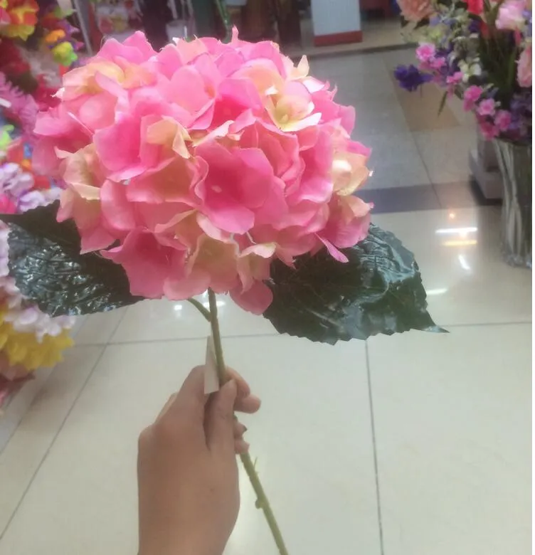 Artificial Hydrangea Flower 80cm/31.5" Fake Silk Single Hydrangeas for Wedding Centerpieces Home Party Decorative Flowers SF015