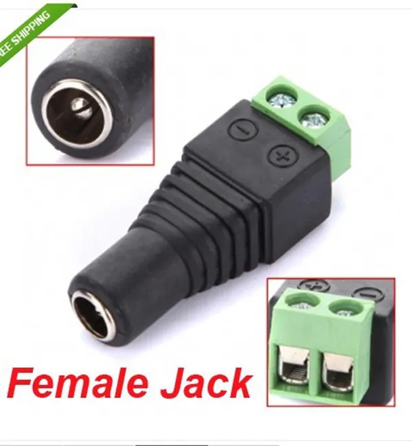 BNC 2.1 x 5.5mm DC Power Vrouwelijke en Mannelijke Plug Jack-adapter Connector Socket voor CCTV Express gratis verzending