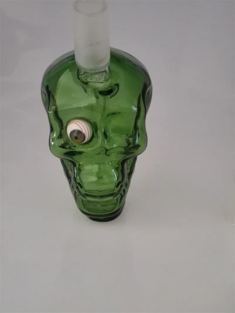 Grönskelett Toushui Pipes Gröna glas Bong Glasrör Glas Bongs Tillverkare, Partihandel Glas Hookah