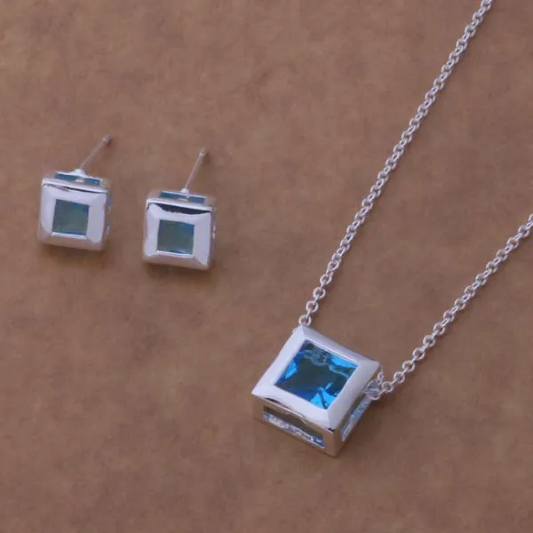 Серьмы с серебряным ожерельем смешанных модных украшений для смешанных модных серебряных серебряных серьс для женщин, чтобы отправить подарки своей девушке / жене бесплатно доставка / лот 1466