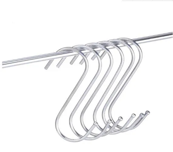 Stainless Steel S Shaped Kitchen Hook For Railing, Clothes, And Handbags  Practical Hanger And Clasp Holder KD1 From Santi, $0.2