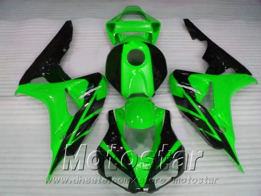 Injektionsgjutning Plastmakare för Honda Fairings CBR1000RR 2006 2007 Svart grön eftermarknadsset CBR 1000 RR 06 07 AQ75