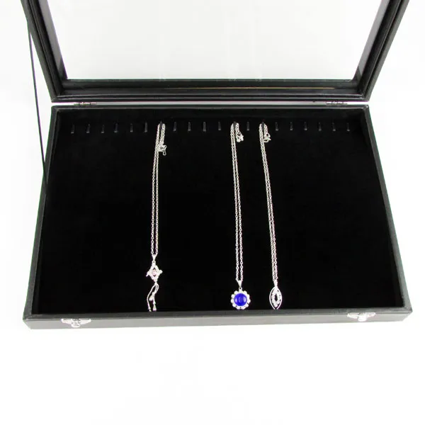 35x24 Multifunctional Black Leatherette Bangle Bracelet Earring Pendant Necklace Ring Display Box Holder Jewellery Show Case Velvet Inside