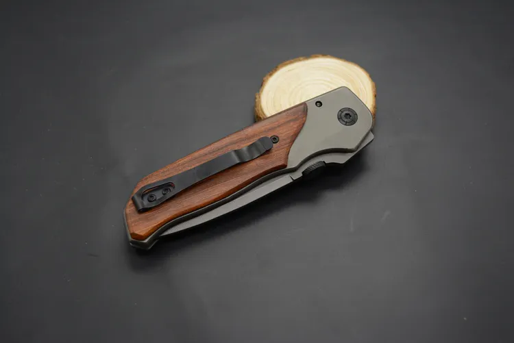 Wysokiej jakości! Br0Wning DA30 Składany nóż Tytan Surface Surface Lide drewno Inkrugla