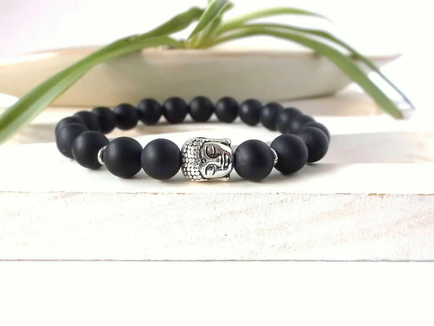 SN0263 Pierre Naturelle Perle Bouddha Bracelets Argent Bouddha Bracelet Yoga Bracelet Spirituel Lava Rock Guérison Homme Bracelet Livraison Gratuite