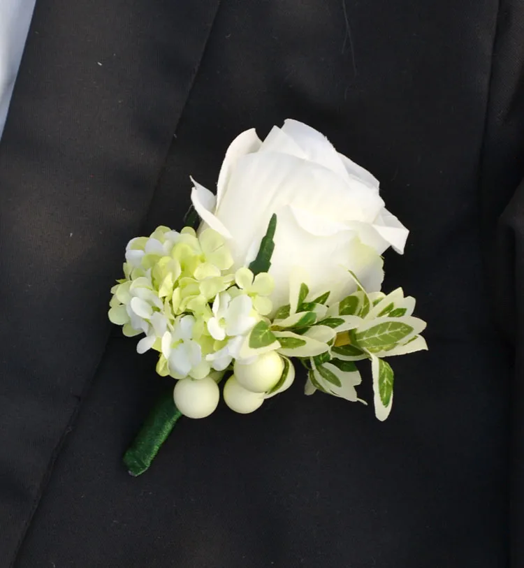 빈티지 신랑 Boutonniere 신랑 코사지 꽃 브로치 신랑 착용 액세서리 수제 맞춤 제작 일치하는 신부 손목 꽃 가능