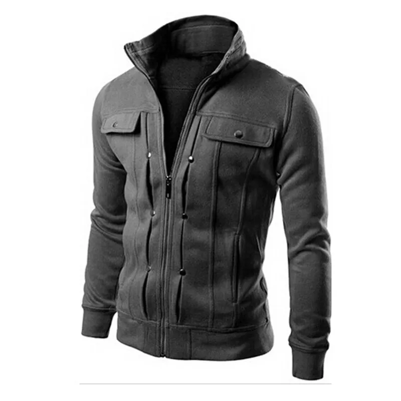 Hommes vestes Hoodies Sweats Survêtements Solide Mode Hommes À Capuche Fermeture Éclair Conception Survêtement Hommes Sportswear Hiver à manches longues