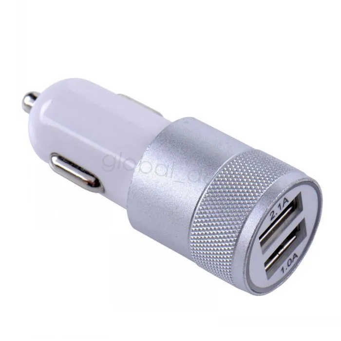 New Metal Alloy Shell 2.4A 1A 2-port Dual USB Universal Car Charger for Samsung