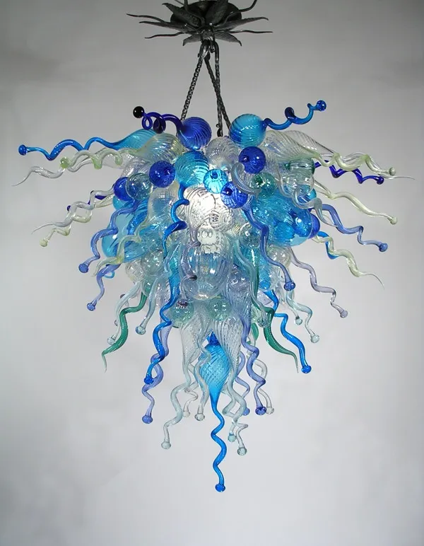 Lampes de style occidental Lustres Lustres Éclairage 100% bouche soufflé Borosilicate Murano Verre Pendentif Light Art Lampe de lustre