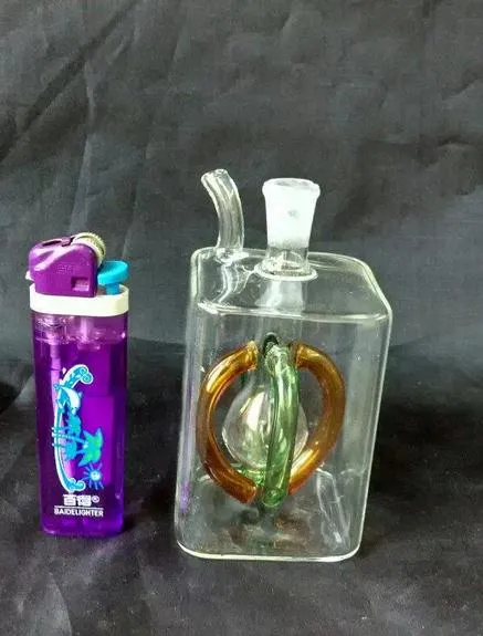 Envío gratuito al por mayor ----- 2015 nueva barra de color de 4 garras cachimba de vidrio / bong de vidrio, accesorios de regalo olla + estribo + pajita