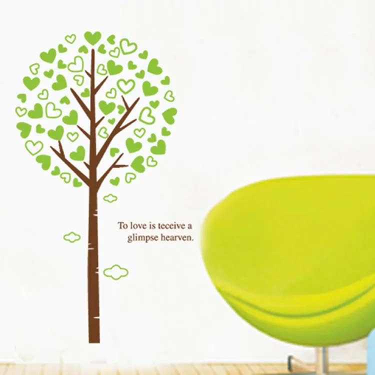 3D Large Green Tree Wall Art Mural Decor To love is receive a glimpse Heaven Wall Quote Decal Sticker Home Art Decor Wallpaper Pos4682504