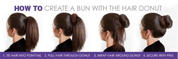 24 Stück Haar-Scrunchie für voluminöses Haar, Donut-Ring-Stil, Dutt, Scrunchy Poof Bump It Snooki