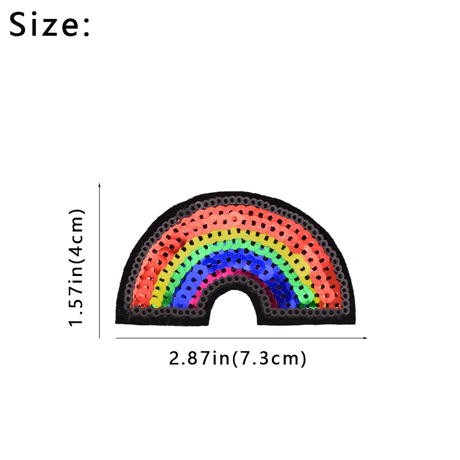 Sequined Rainbow Patch For Clothing Bags Iron On Embroidery Patches For  Jeans DIY Fabrics For Patchwork Sew On Sequins7689759 From Hcr5, $14.37