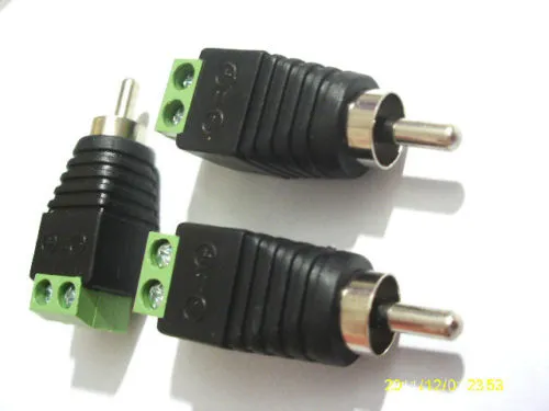 50 stks DC Power to RCA Male Adapter Connector voor CCTV Cameras Connector