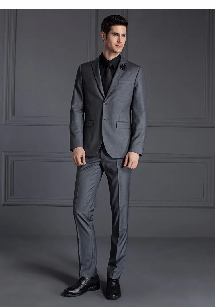 Robe de mariée grise pour hommes, ensemble de 2 pièces, travail bien, sur mesure, en usine, à la mode, nouvelle collection