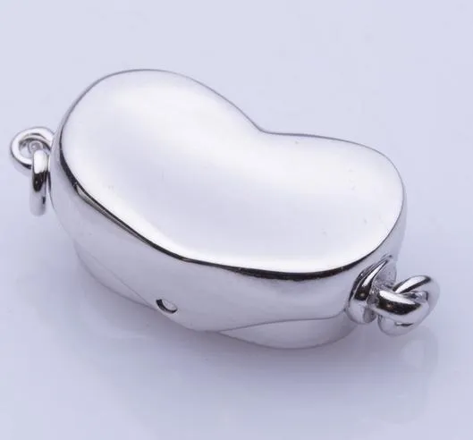 حار بيع 925 الفضة عالية الجودة شكل قلب اللؤلؤ قلادة قفل K011