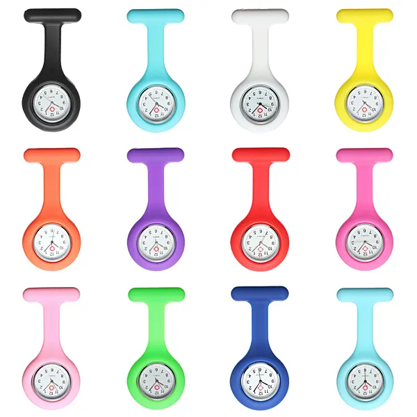 2016 Christmas gift New Nurse Medical watch Silicone Clip Pocket Watches Fashion Nurse Brooch Fob Tunic Cover Doctor silicon Quart9623508