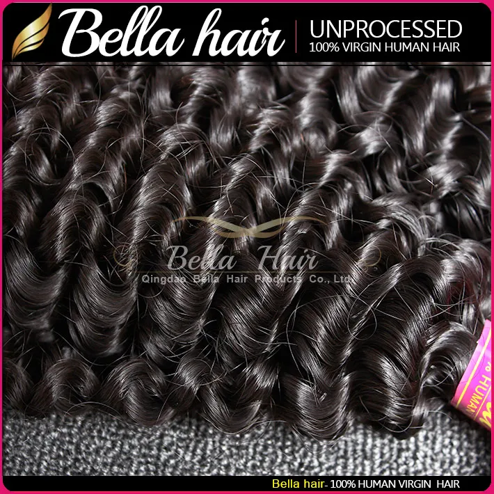 Bellahair® الهندي مجعد موجة الشعر ينسج لحمة حزم غير المجهزة ملحقات عذراء 8 ~ 30in 3