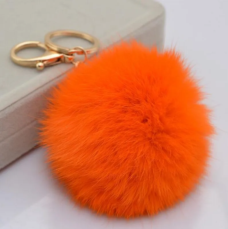 Genuine Rabbit Fur Ball Key Chains Fashion Keychain Women Handbag Purse Charm Car Key Chain Ring Bag Accessories Trinket