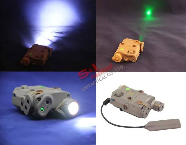 Tactical AN/PEQ-15 Green Laser with White LED Flashlight Torch IR illuminator For Hunting Outdoor Black/Dark Earth