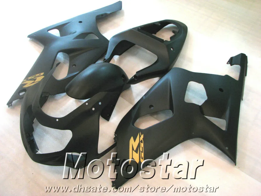 SUZUKI GSXR600 GSXR750 için yüksek kaliteli kaporta kiti 2001 2002 2003 K1 tüm mat siyah GSXR 600 750 fairings seti 01-03 RA13