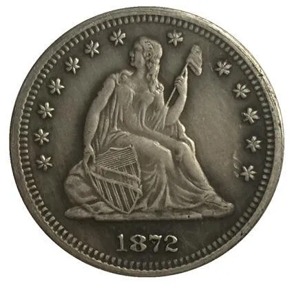 1872-CC Seated Liberty Quarter CÓPIA DE ENVIO GRATUITO